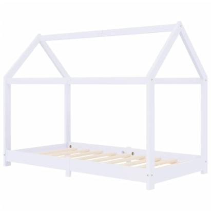 Cadru pat de copii, alb, 80x160 cm, lemn masiv de pin GartenMobel Dekor
