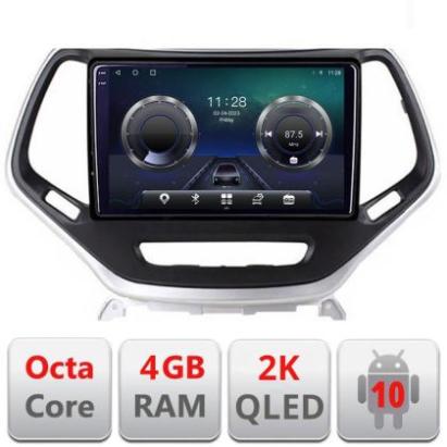 Navigatie Jeep Cherokee 2014-2019 Manual C-248 Android Octa Core Ecran 2K QLED GPS 4G 4+32GB 360 KIT-248+EDT-E410-2K CarStore Technology