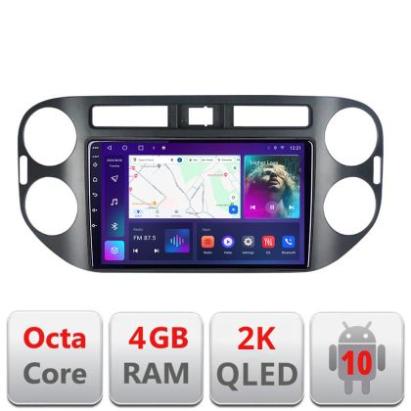 Navigatie VW Tiguan 2009-2015 Android Octa Core Ecran 2K QLED GPS 4G 4+32GB 360 KIT-489v2+EDT-E409-2K CarStore Technology
