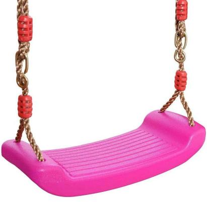 Leagan Hinta pentru Copii din Plastic fara Spatar, Franghii Incluse, Culoare Roz