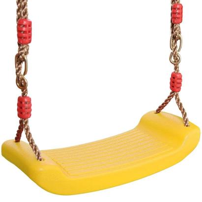 Leagan Hinta pentru Copii din Plastic fara Spatar, Franghii Incluse, Culoare Galben