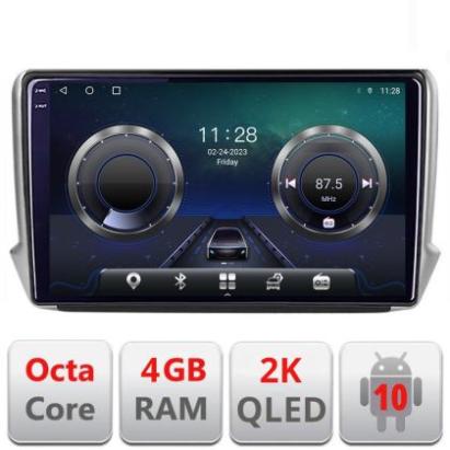 Navigatie Peugeot 208 2008 C-PSA Android Octa Core Ecran 2K QLED GPS 4G 4+32GB 360 KIT-PSA+EDT-E410-2K CarStore Technology
