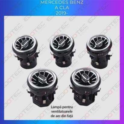 Lumini Ambientale ventilatoare fata Mercedes A W177 CLA W118 control pe sistemul original sau telefon CarStore Technology