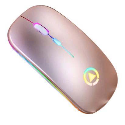 Mouse Nou YINDIAO A2, 1600dpi, 4 Butoane, RGB, Roz-Gold, Wireless NewTechnology Media