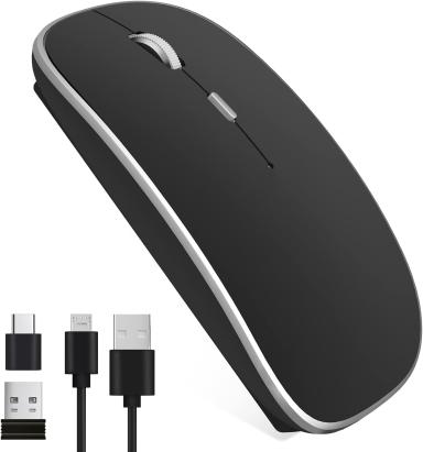 Mouse Nou ABL-M3, 1600dpi, 4 Butoane, Negru, Wireless, USB-A + USB-C Reciever NewTechnology Media