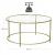 Masa de cafea, Artool, cu raft depozitare din sticla, rotunda, otel, auriu, 84x45.5 cm GartenVIP DiyLine