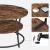 Masa pentru sufragerie/living, Artool, rotunda, pal, metal, cu raft depozitare, maro rustic si negru, 80x45 cm GartenVIP DiyLine
