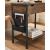 Noptiera/masa laterala, Artool, pal si otel, cu compartiment interior, buzunare depozitare, priza, USB, maro rustic, 60x31.5x60 cm GartenVIP DiyLine
