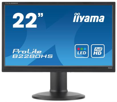 Monitor Second Hand Iiyama B2280HS, 22 Inch Full HD LED, VGA, DVI, Display Port, Grad A- NewTechnology Media