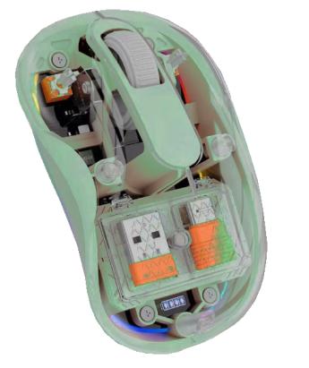 Mouse Nou M333, 2400dpi, 3 Butoane, Indicator Nivel Baterie, Transparent, RGB, Verde, USB-A + USB-C, Wireless + Bluetooth NewTechnology Media