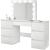 Masa de toaleta/machiaj, alb lucios, cu oglinda si LED-uri, Vanessa, 130x43x143 cm GartenVIP DiyLine
