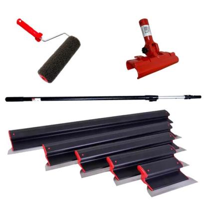 Set 5 gletiere profesionale, inox,  25, 40, 60, 80, 100 cm, suport, maner telescopic, rola gletuit, Olejnik, Ergoplast GartenVIP DiyLine