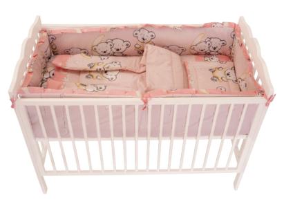 Lenjerie MyKids Bear On Moon Pink M1 4+1 Piese 140x70 GreatGoods Plaything