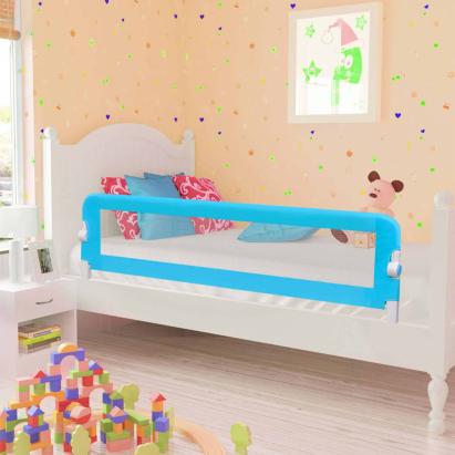 Balustradă protecție pat copii, albastru, 120x42 cm, poliester GartenMobel Dekor