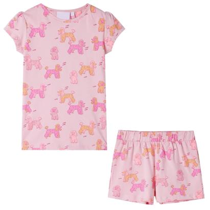 Pijamale pentru copii cu mâneci scurte, roz deschis, 116 GartenMobel Dekor