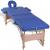 Masă masaj pliabilă, 3 zone, albastru, cadru de lemn GartenMobel Dekor