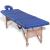 Masă de masaj pliabilă, 4 zone, albastru, cadru de lemn GartenMobel Dekor