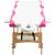 Masă pliabilă de masaj, 2 zone, alb și roz, lemn GartenMobel Dekor