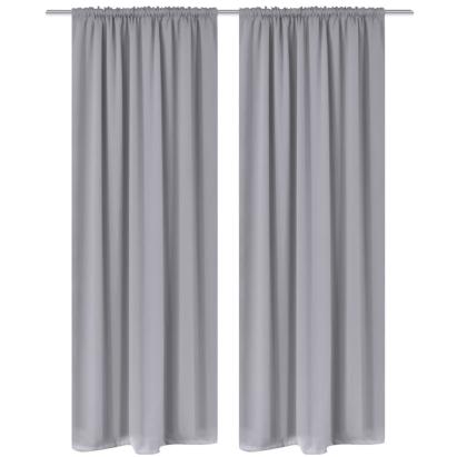 Draperii opace cu rejansă, 2 buc., gri, 135 x 245 cm GartenMobel Dekor