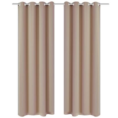 Draperii opace cu ocheți metalici, 2 buc, 135 x 175 cm, crem GartenMobel Dekor