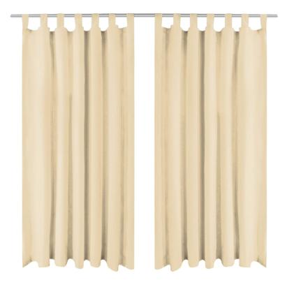 Draperii micro-satin cu bride, 2 buc, 140 x 175 cm, bej GartenMobel Dekor