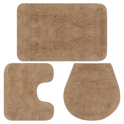 Set covorașe baie, 3 piese, bej, textil GartenMobel Dekor