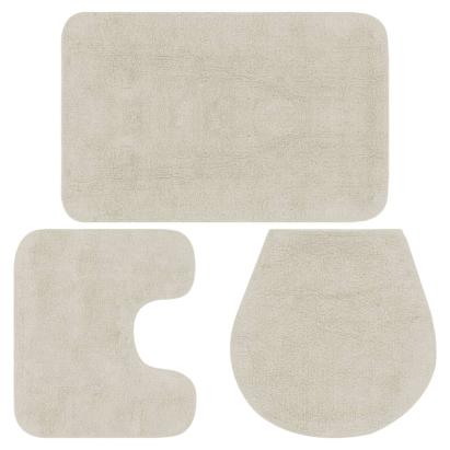 Set covorașe baie, 3 piese, alb, textil GartenMobel Dekor