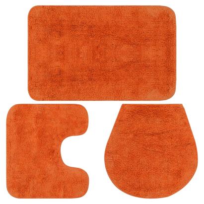 Set covorașe de baie, 3 piese, portocaliu, textil GartenMobel Dekor