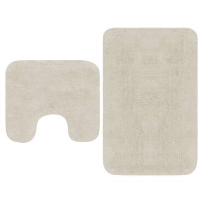 Set covorașe baie, 2 piese, alb, textil GartenMobel Dekor