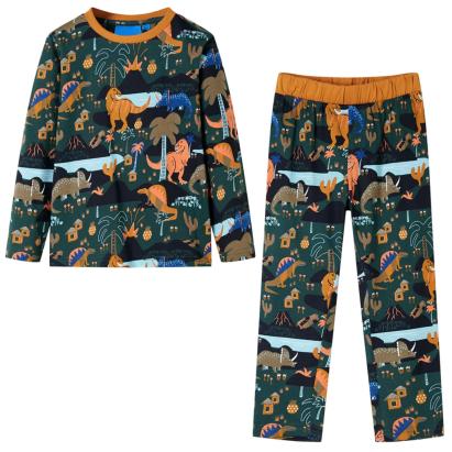 Pijamale de copii cu mâneci lungi, verde închis 104 GartenMobel Dekor