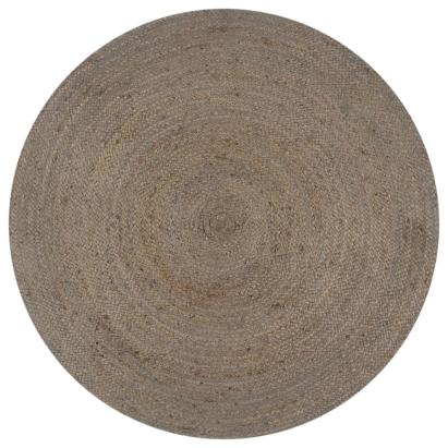 Covor manual, gri, 90 cm, iută, rotund GartenMobel Dekor