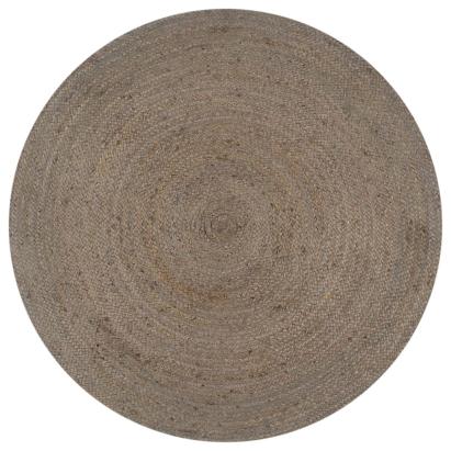Covor manual, gri, 150 cm, iută, rotund GartenMobel Dekor