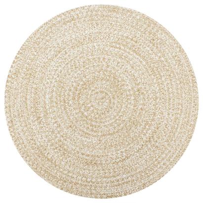 Covor manual, alb și natural, 90 cm, iută GartenMobel Dekor