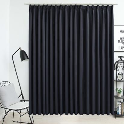 Draperie opacă, negru, 290 x 245 cm, cu cârlige GartenMobel Dekor