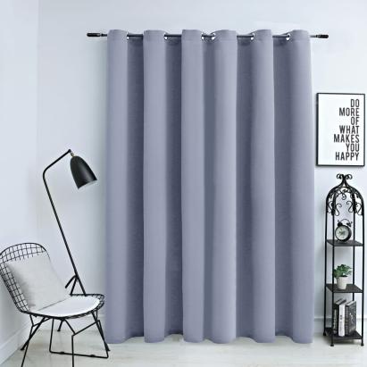Draperie opacă cu inele metalice, gri, 290 x 245 cm GartenMobel Dekor