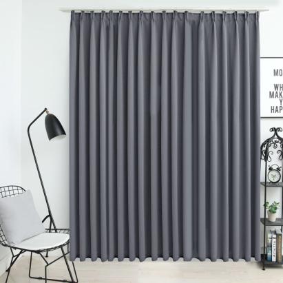 Draperie opacă, gri, 290 x 245 cm, cu cârlige GartenMobel Dekor