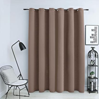 Draperie opacă cu inele metalice, gri taupe, 290 x 245 cm GartenMobel Dekor