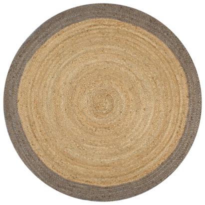 Covor manual cu margine gri, 150 cm, iută GartenMobel Dekor