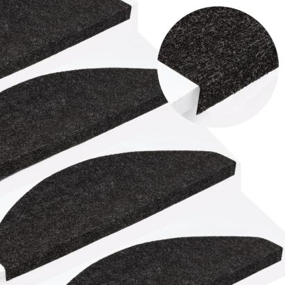 Covorașe scări autoadezive, 15 buc., antracit, 65x22,5x3,5 cm GartenMobel Dekor