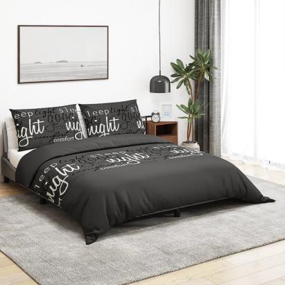 Set cu husă de pilotă, negru, 200x200 cm, bumbac GartenMobel Dekor