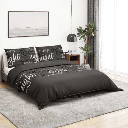 Set cu husă de pilotă, negru, 225x220 cm, bumbac GartenMobel Dekor