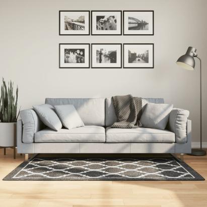 Covor lavabil, alb și negru, 80x150 cm, anti-alunecare GartenMobel Dekor