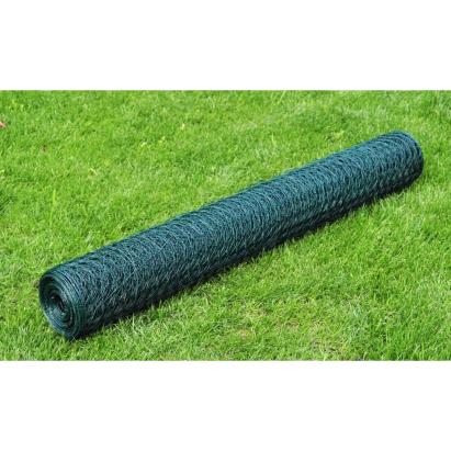 Plasă de sârmă găini, verde, 25 x 0,5 m, oțel galvanizat cu PVC GartenMobel Dekor