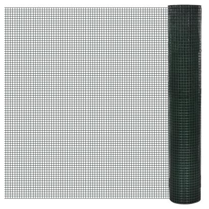 Plasă de sârmă găini, verde, 10 x 1 m, oțel galvanizat cu PVC GartenMobel Dekor