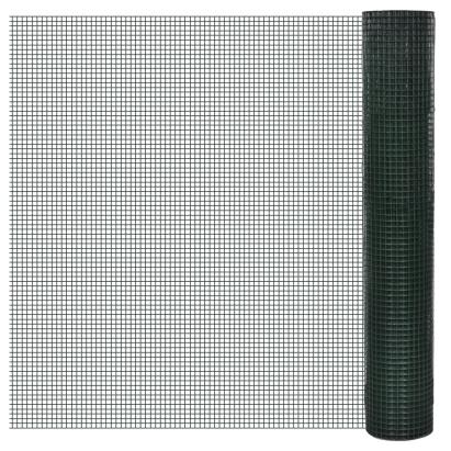 Plasă de sârmă găini, verde, 25 x 1 m, oțel galvanizat cu PVC GartenMobel Dekor