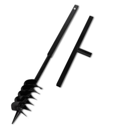 Burghiu de sol cu mâner, 120 mm, duble spirale, negru, oțel GartenMobel Dekor