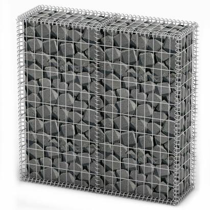 Coș gabion cu capace, sârmă galvanizată, 100 x 100 x 30 cm  GartenMobel Dekor