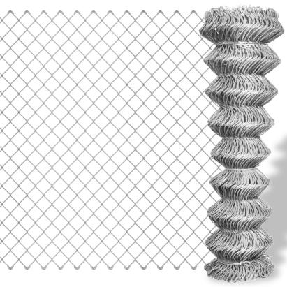 Gard legătură din plasă, argintiu, 25 x 1,25 m, oțel galvanizat GartenMobel Dekor