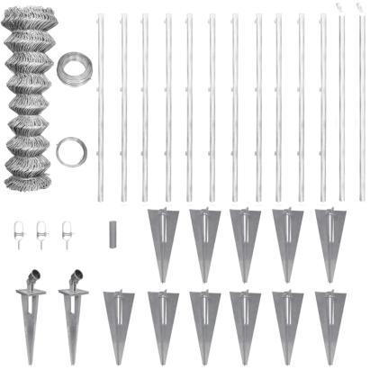 Gard din plasă cu stâlpi și țăruși, 25x1,5 m, oțel galvanizat GartenMobel Dekor