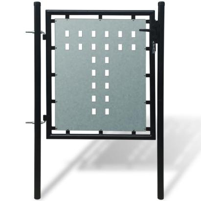 Poartă de gard cu o ușă, negru, 100x125 cm GartenMobel Dekor